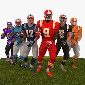 American Football Player 2020 PBR Pack Rigged 3D